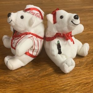 Pair of Coca Cola Polar Bear Beanies, 1998
